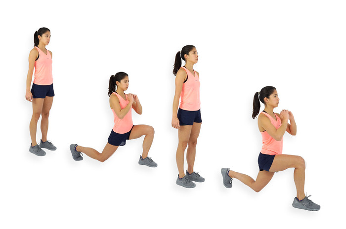 how to do walking lunges