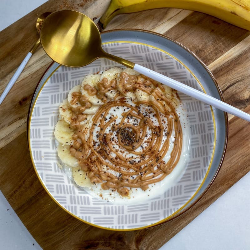 Banana Peanut Butter Greek Yogurt Bowl
