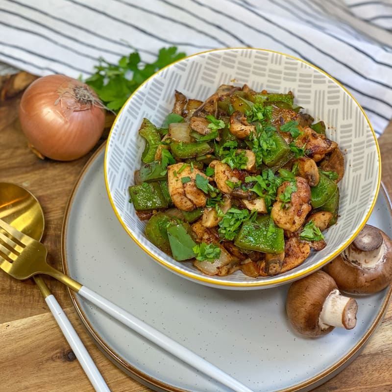 Sauteed Garlicky Chicken and Mushroom Power