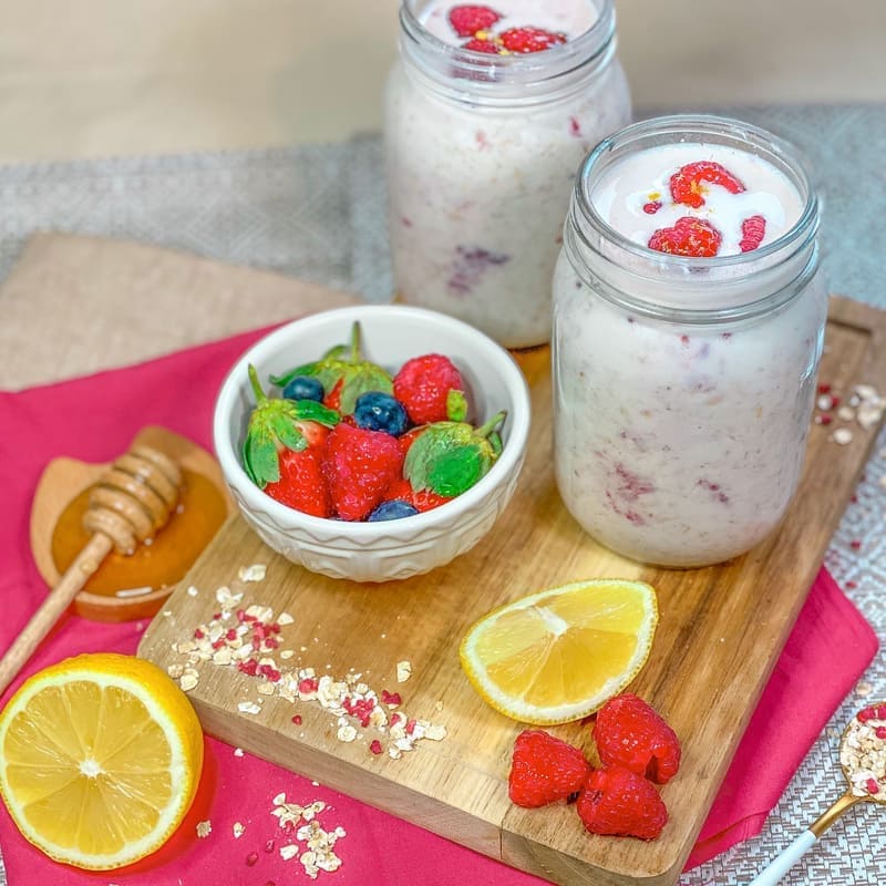 Citrusy Raspberry Overnight Oats